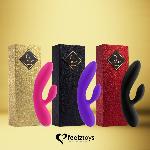 Гнучкий вібратор кролик з двома моторами FeelzToys Lea Rabbit Vibrator Rubine Red - мініатюра 7