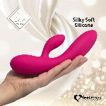 Гнучкий вібратор кролик з двома моторами FeelzToys Lea Rabbit Vibrator Rubine Red - мініатюра 4