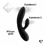 Гнучкий вібратор кролик з двома моторами FeelzToys Lea Rabbit Vibrator Black - мініатюра 6