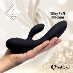 Гнучкий вібратор кролик з двома моторами FeelzToys Lea Rabbit Vibrator Black - мініатюра 4