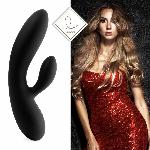 Гнучкий вібратор кролик з двома моторами FeelzToys Lea Rabbit Vibrator Black - мініатюра 2