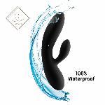 Гнучкий вібратор кролик з двома моторами FeelzToys Lea Rabbit Vibrator Black - мініатюра 5
