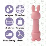 Мінівібратор FeelzToys Mister Bunny Pink з двома насадками - мініатюра 5