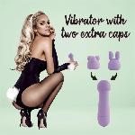 Мінівібратор FeelzToys Magic Bunny Purple з двома насадками - мініатюра 2