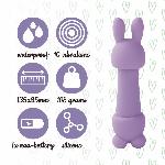 Мінівібратор FeelzToys Magic Bunny Purple з двома насадками - мініатюра 5