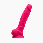 Фалоімітатор SilexD Vetus Pink (MODEL 1 size 8in), двошаровий, силікон + Silexpan, діаметр 4,2см - мініатюра 1