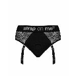 Мереживні труси для страпону з підв'язками для панчох Strap-On-Me DIVA HARNESS - M - мініатюра 3