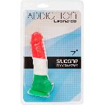 Кольоровий фалоімітатор ADDICTION - LEONARDO - 7 "- 3 COLOURS, 17,8 см, силікон, вібропуля в подарун - мініатюра 5