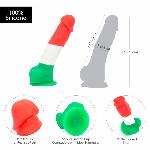 Кольоровий фалоімітатор ADDICTION - LEONARDO - 7 "- 3 COLOURS, 17,8 см, силікон, вібропуля в подарун - мініатюра 4