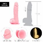 Фалоімітатор, що світиться у темряві, ADDICTION - BRANDON - 7.5 "- PINK G.I.D. / W PB, 19 см, силіко - мініатюра 5