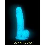 Фалоімітатор, що світиться у темряві, ADDICTION - LUKE - 7.5"- BLUE G.I.D. / W PB, 19 см, силікон - мініатюра 4
