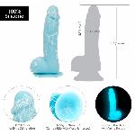 Фалоімітатор, що світиться у темряві, ADDICTION - LUKE - 7.5"- BLUE G.I.D. / W PB, 19 см, силікон - мініатюра 5