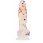 Фалоімітатор з конфетті ADDICTION - PARTY MARTY 7.5″ - FROST & CONFETTI, 19 см, силікон - мініатюра 3