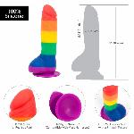 Райдужний фалоімітатор ADDICTION - JUSTIN - 8 "- RAINBOW, 20,3 см, силікон, вібропуля в подарунок - мініатюра 4