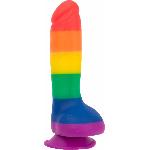 Райдужний фалоімітатор ADDICTION - JUSTIN - 8 "- RAINBOW, 20,3 см, силікон, вібропуля в подарунок - мініатюра 3