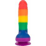 Райдужний фалоімітатор ADDICTION - JUSTIN - 8 "- RAINBOW, 20,3 см, силікон, вібропуля в подарунок - мініатюра 2