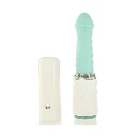 Розкішний вібратор-пульсатор Pillow Talk з присоскою - Feisty Thrusting Vibrator Teal - мініатюра 1