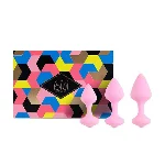 Набір силіконових анальних пробок FeelzToys - Bibi Butt Plug Set 3 pcs Pink - мініатюра 1