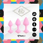 Набір силіконових анальних пробок FeelzToys - Bibi Butt Plug Set 3 pcs Pink - мініатюра 3