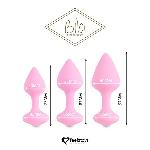 Набір силіконових анальних пробок FeelzToys - Bibi Butt Plug Set 3 pcs Pink - мініатюра 2