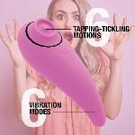 Пульсатор для клітора плюс вібратор FeelzToys - FemmeGasm Tapping & Tickling Vibrator Pink - мініатюра 4