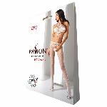 Відкритий бодістокінг Passion BS080 white - мініатюра 5