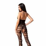 Сітчастий бодістокінг з відкритим животом Passion BS081 black - мініатюра 2