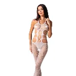 Еротичний бодістокінг Passion BS084 white - мініатюра 1