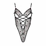 Еротичний боді з малюнком Passion LOVELIA BODY S/M, black - мініатюра 5
