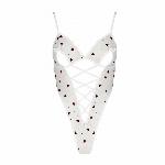Еротичний боді з малюнком Passion LOVELIA BODY XXL/XXXL, white - мініатюра 5