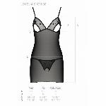 Сорочка з вирізами на грудях, стрінги Passion LOVELIA CHEMISE L/XL, black - мініатюра 7
