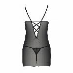 Сорочка з вирізами на грудях, стрінги Passion LOVELIA CHEMISE L/XL, black - мініатюра 6