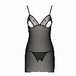 Сорочка з вирізами на грудях, стрінги Passion LOVELIA CHEMISE S/M, black - мініатюра 5