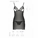 Сорочка з вирізами на грудях, стрінги Passion LOVELIA CHEMISE S/M, black - мініатюра 7