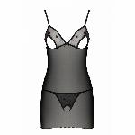 Сорочка з вирізами на грудях, стрінги Passion LOVELIA CHEMISE XXL/XXXL, black - мініатюра 5