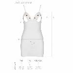 Сорочка з вирізами на грудях, стрінги Passion LOVELIA CHEMISE L/XL, white - мініатюра 7