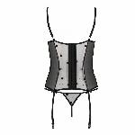 Корсет з підв'язками, стрінги Passion LOVELIA CORSET L/XL, black - мініатюра 6