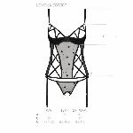 Корсет з підв'язками, стрінги Passion LOVELIA CORSET S/M, black - мініатюра 7