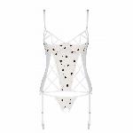 Корсет з підв'язками, стрінги Passion LOVELIA CORSET XXL/XXXL, white - мініатюра 5