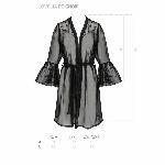 Повітряний пеньюар Passion LOVELIA PEIGNOIR L/XL, black - мініатюра 7