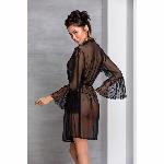 Повітряний пеньюар Passion LOVELIA PEIGNOIR L/XL, black - мініатюра 4
