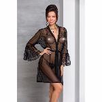 Повітряний пеньюар Passion LOVELIA PEIGNOIR L/XL, black - мініатюра 3