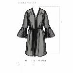 Повітряний пеньюар Passion LOVELIA PEIGNOIR S/M, black - мініатюра 7