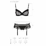 Сексуальний комплект з поясом для панчіх Passion LOVELIA SET L/XL, black - мініатюра 7