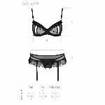 Сексуальний комплект з поясом для панчіх Passion LOVELIA SET S/M, black - мініатюра 7