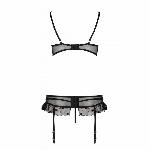 Сексуальний комплект з поясом для панчіх Passion LOVELIA SET S/M, black - мініатюра 6