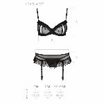 Сексуальний комплект з поясом для панчіх Passion LOVELIA SET XXL/XXXL, black - мініатюра 7