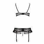 Сексуальний комплект з поясом для панчіх Passion LOVELIA SET XXL/XXXL, black - мініатюра 6