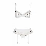 Сексуальний комплект з поясом для панчіх Passion LOVELIA SET S/M, white - мініатюра 5