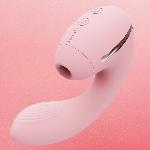 Вакуумний вібратор KISSTOY Tina Mini Pink, вагінально-кліторальний - мініатюра 2